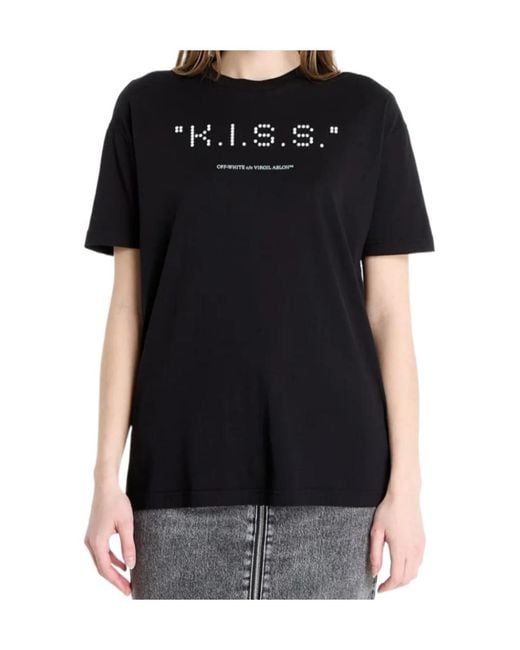 Off-White c/o Virgil Abloh Black Kiss Quote T-Shirt