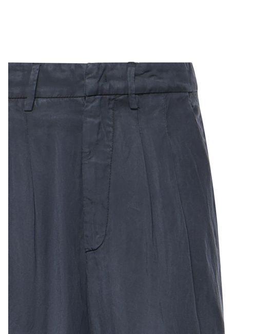 Dondup Blue Pleated Wide-Leg Pants