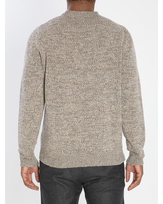 Barena Gray Speckled Crew-Neck Wool Sweater for men
