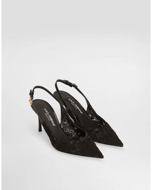 Dolce & Gabbana Multicolor Lace Slingback Pumps