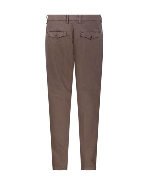 Myths Brown Straight-Leg Casual Trousers for men
