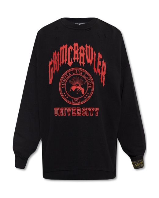 Raf Simons Blue Graphic-Print Cotton Sweatshirt for men