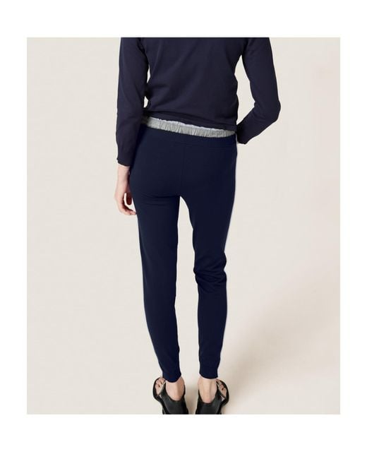 Miu Miu Blue Elasticated Waistband Slim-Fit Trousers
