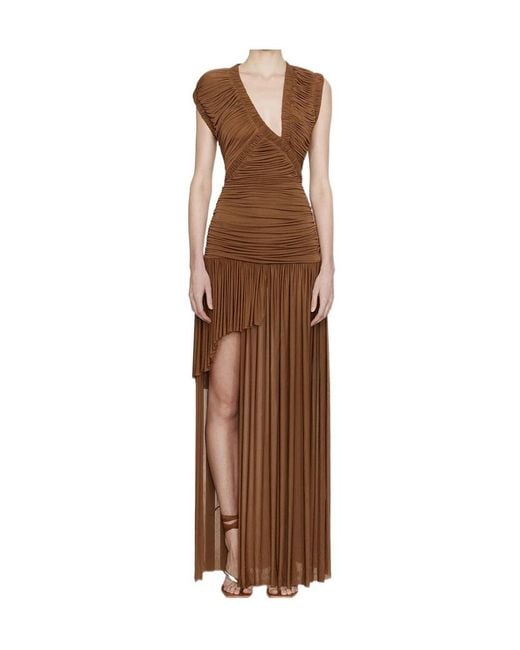 Christopher Esber Brown Theron Draped Maxi Dress