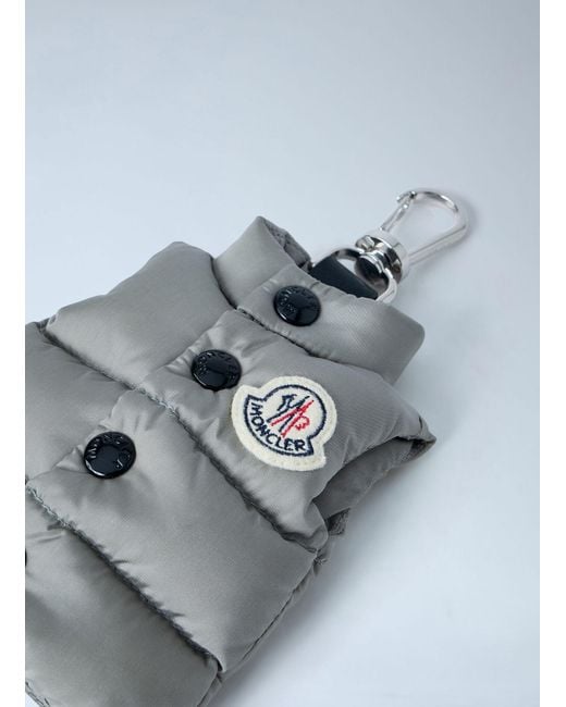 Moncler Gray Gilet-Shaped Key Ring for men