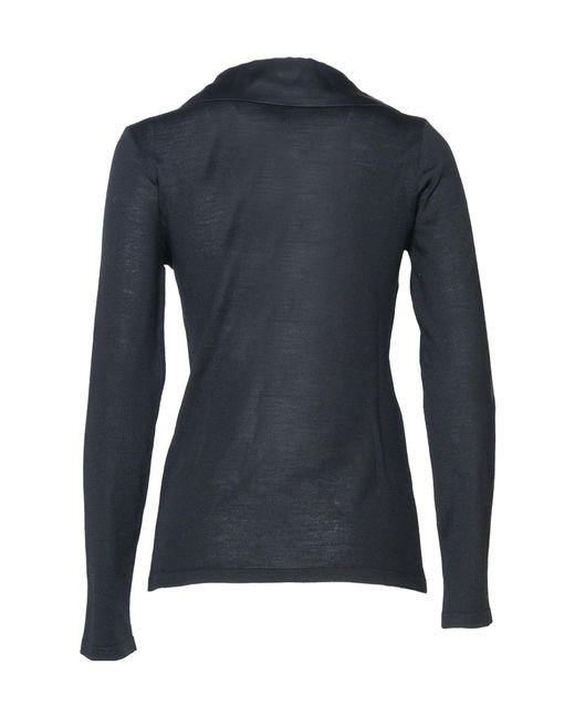 Alberta Ferretti Blue V-Neck Long-Sleeved Blouse