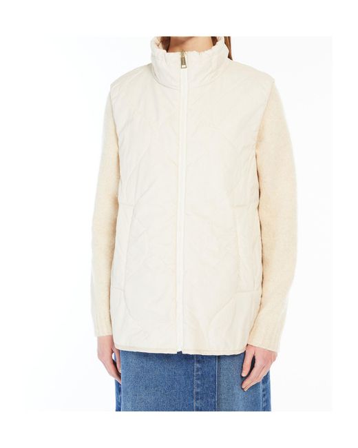 Weekend by Maxmara White Yoro Zip-Up Drawstring Gilet