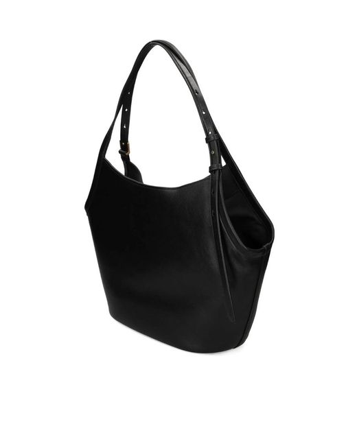 Kate Spade Black Deco Tulip Leather Belt Tote Bag