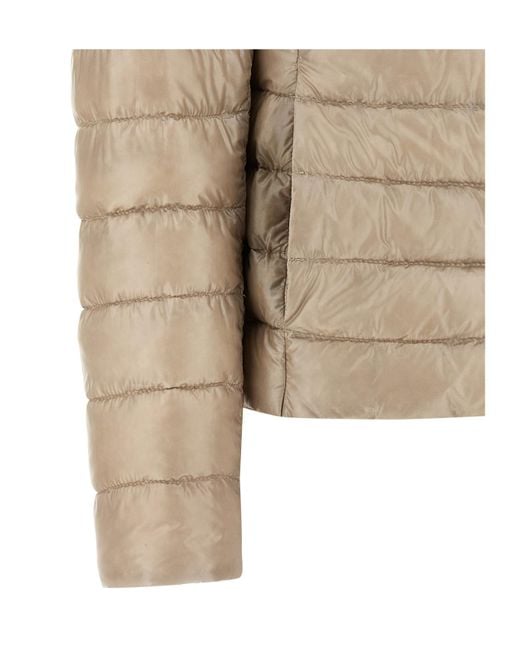 Herno Natural Quilted High-Neck Reversible Coat