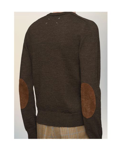 Maison Margiela Green Long-Sleeved Crewneck Knit Jumper for men