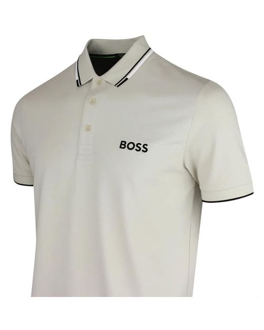 Boss Gray Short-Sleeve Polo Shirt for men
