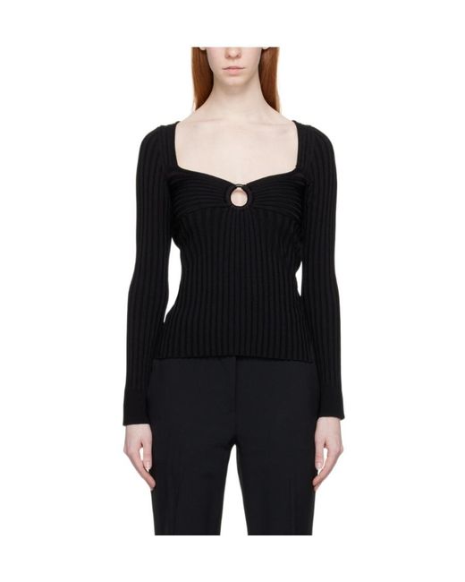 Stella McCartney Black Detailed Rib Knit Top