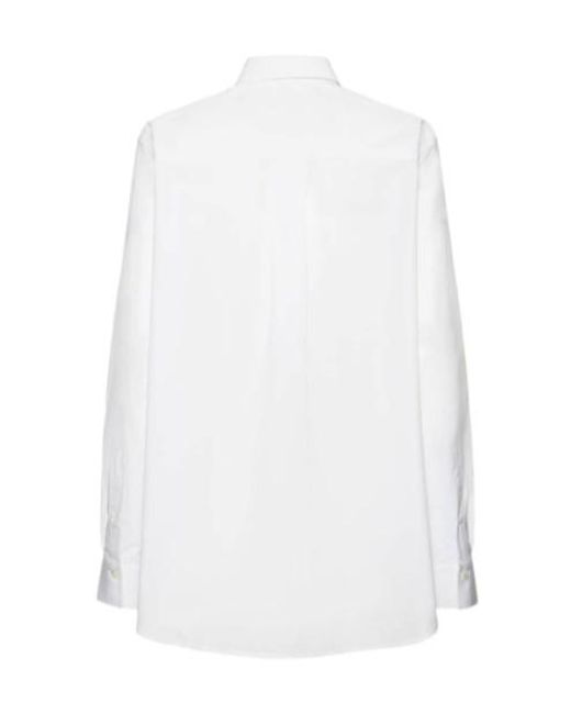 Totême  White Pointed Collar Long-Sleeved Shirt