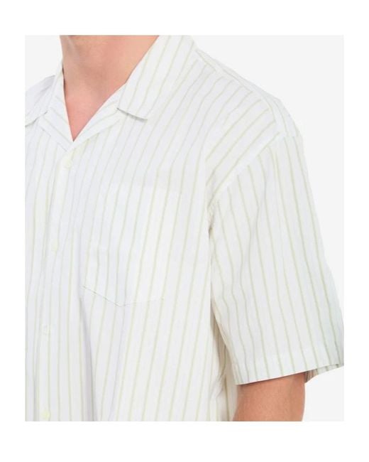 AMI White Ami Striped Boxy Shirt for men