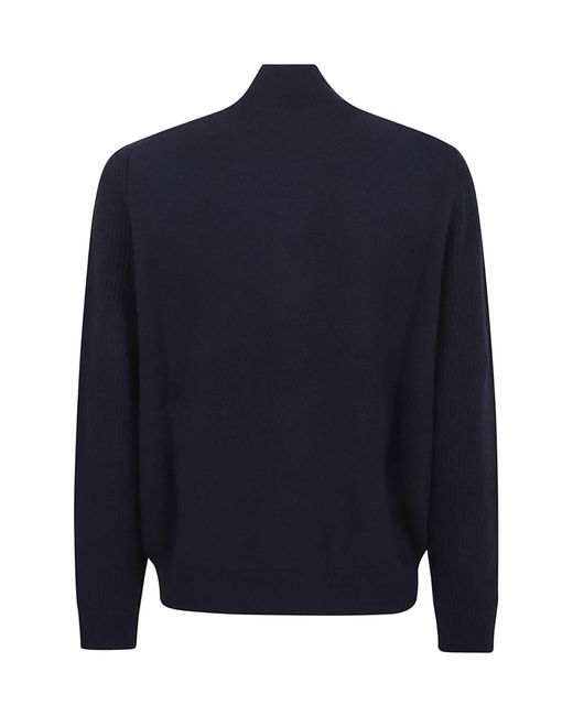 Lardini Black High-Neck Buttoned Knitted Cardigan for men