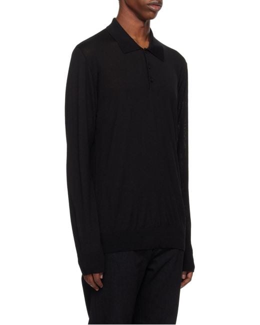 Golden Goose Deluxe Brand Black Logo Patch Polo Shirt for men