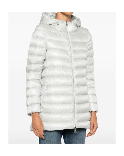 Herno White Quilted Hooded Coat