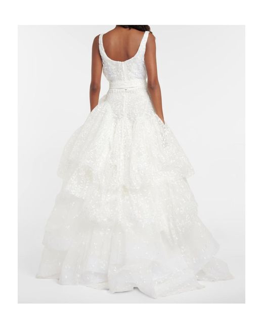 Vivienne Westwood White Bridal Princess Embroidered Gown