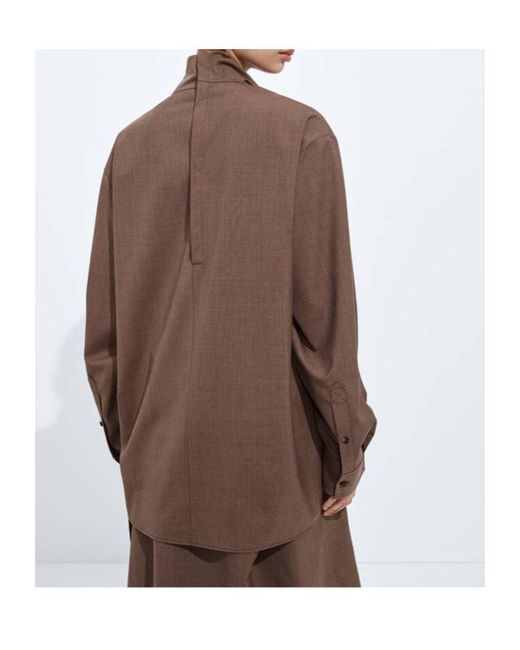 Bottega Veneta Brown Light Wool Toile Blouse