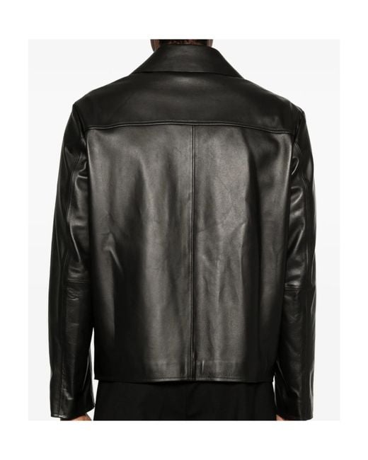 Lardini Black Pressed Stud Fastened Jacket for men