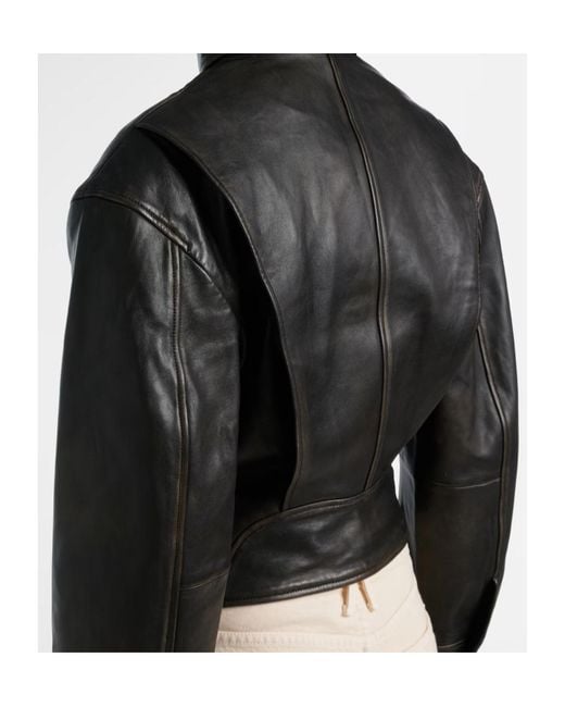 Christopher Esber Black Zippered Long-Sleeved Leather Jacket