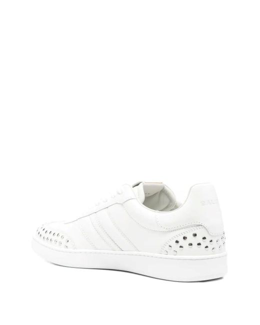 Bally White Lace-Up Sneakers for men