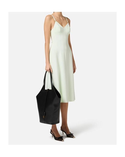 Elisabetta Franchi White Lightweight Crêpe Dress
