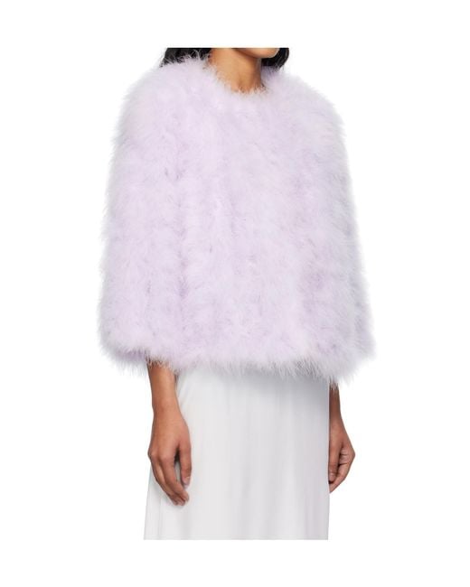 Yves Salomon Purple Short Feather Jacket