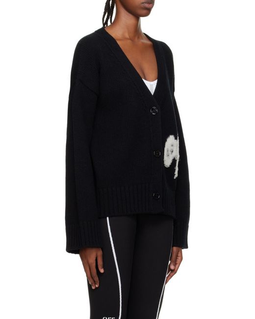 Off-White c/o Virgil Abloh White Logo-Intarsia Knit Cardigan