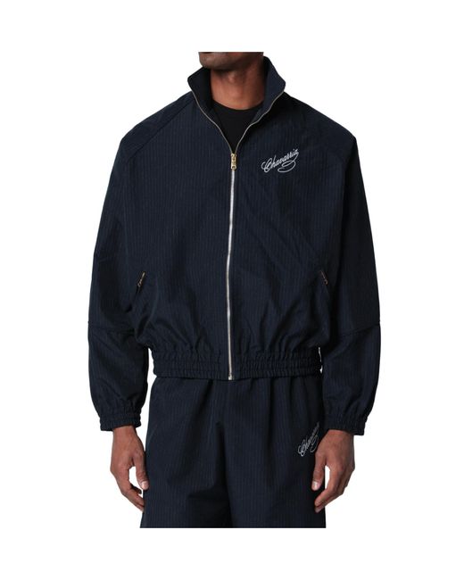 Willy Chavarria Blue Striped Zip-Up Jacket for men