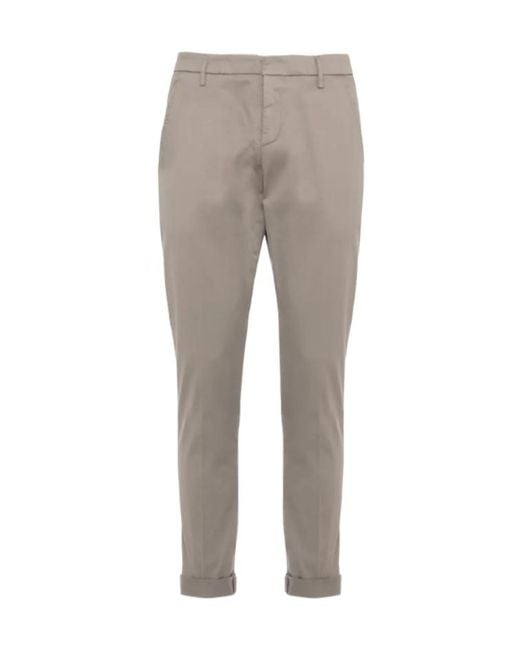 Dondup Gray Slim Chino Pants for men