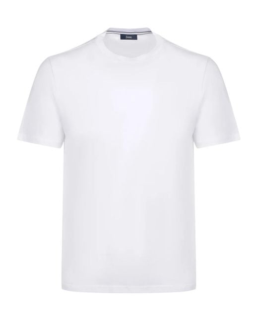 Herno White Crewneck Short-Sleeved T-Shirt for men