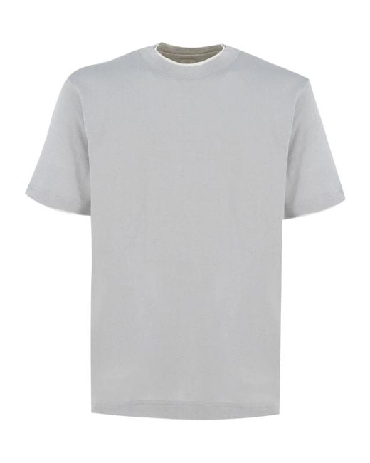 Eleventy Gray Crew Neck Short Sleeve T-Shirt for men