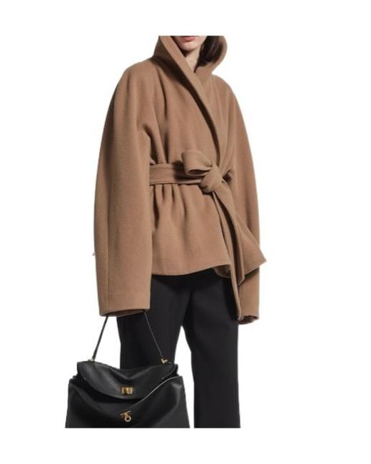 Balenciaga Brown Short Wrap Coat