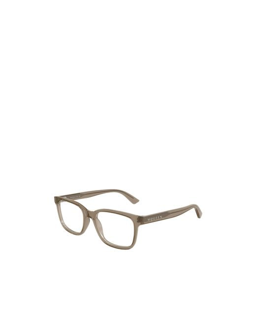 McQueen White Eyewear Square Frame Glasses for men