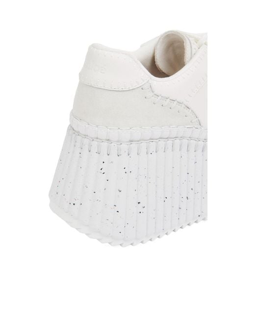 Chloé White Chloé Nama Platform Sneakers