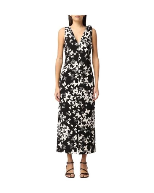 RED Valentino Black Sleeveless Printed Dress