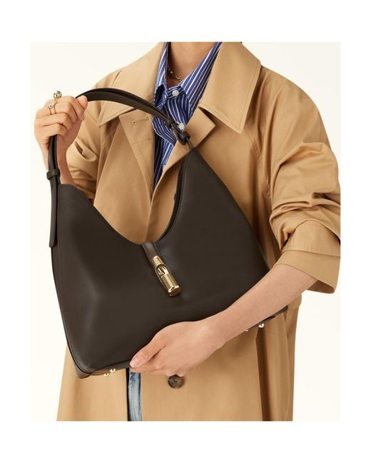Furla Black Goccia Medium Hobo Bag