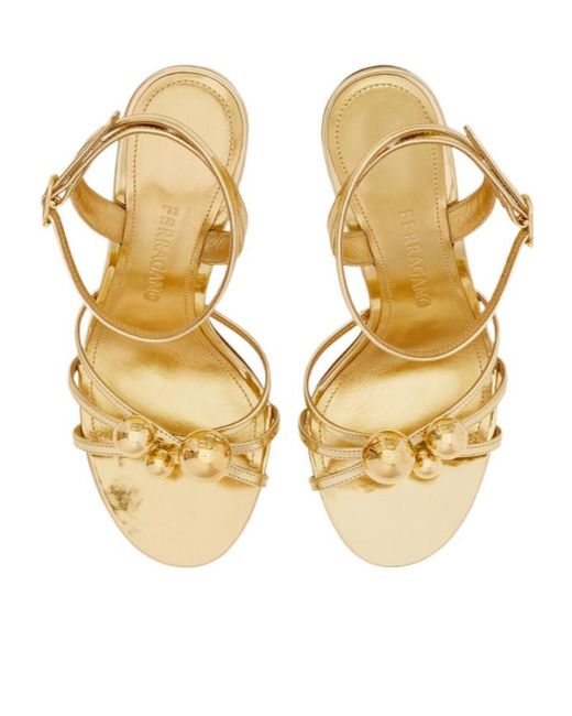 Ferragamo Metallic High Heel Sandals