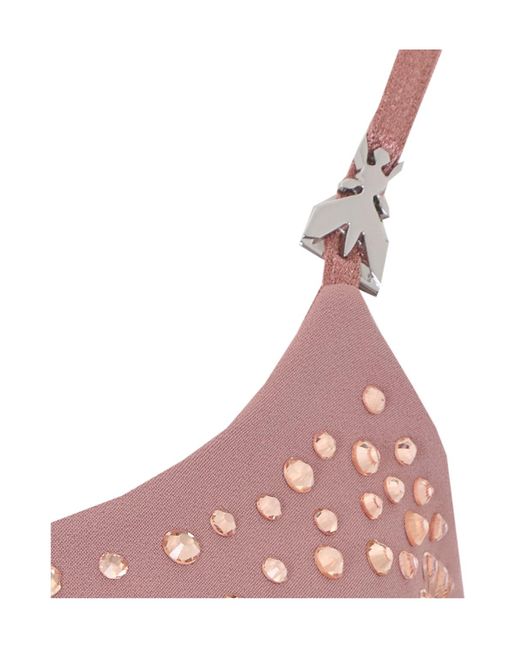 Patrizia Pepe Pink Crystal Embellished Crop Top
