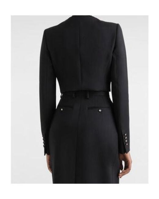 Dolce & Gabbana Black Logo Buttoned Cropped Jacket