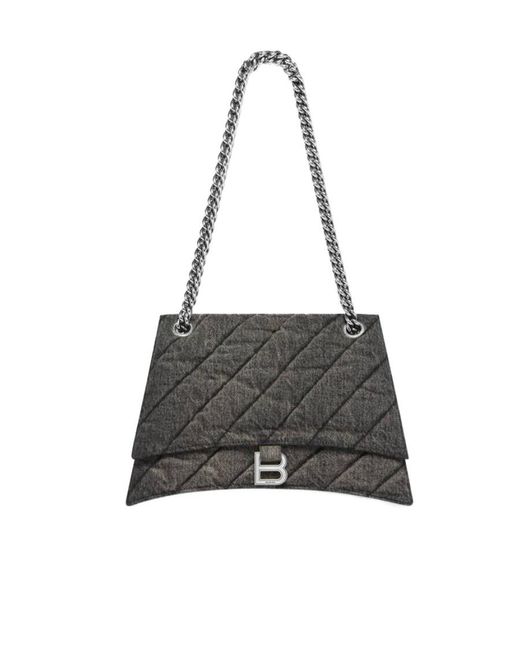 Balenciaga Black Crush Medium Quilted Shoulder Bag