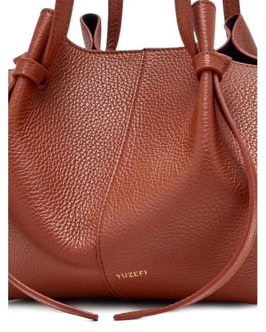 Yuzefi Brown Knotted-Handle Tote Bag