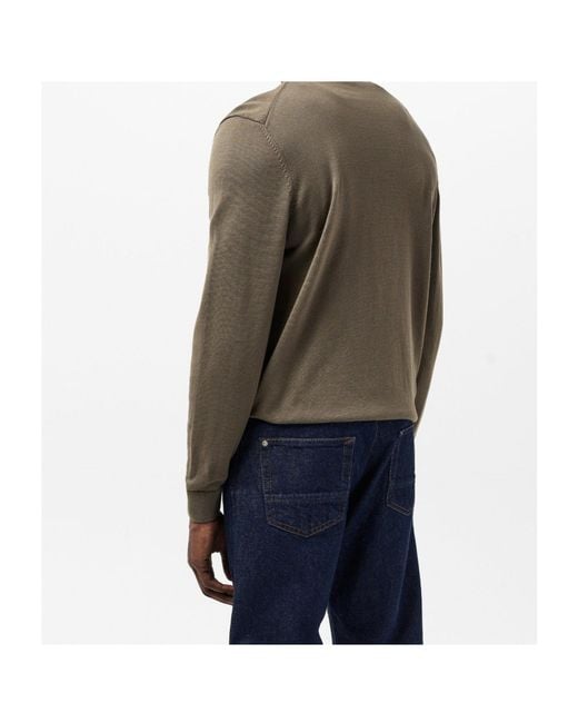 Boss Brown Crew Neck Knit Sweater for men