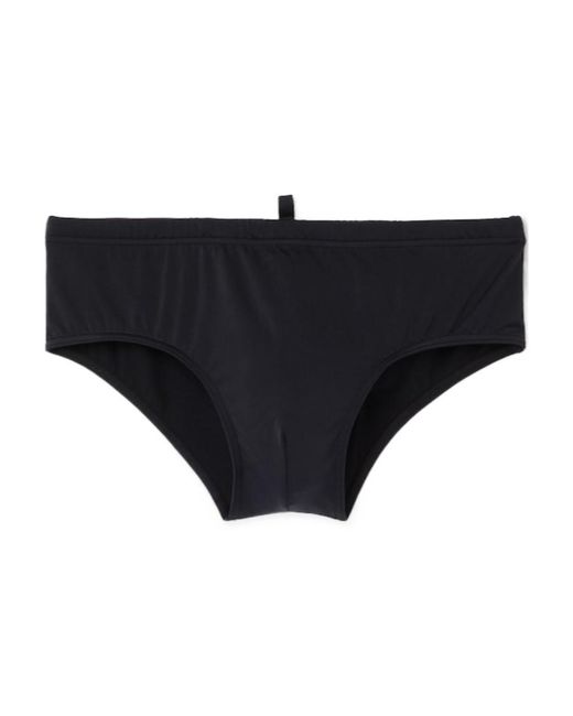 DSquared² Black Logo Printed Swimming Briefs for men