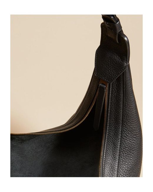 Khaite Black Augustina Zipped Hobo Bag