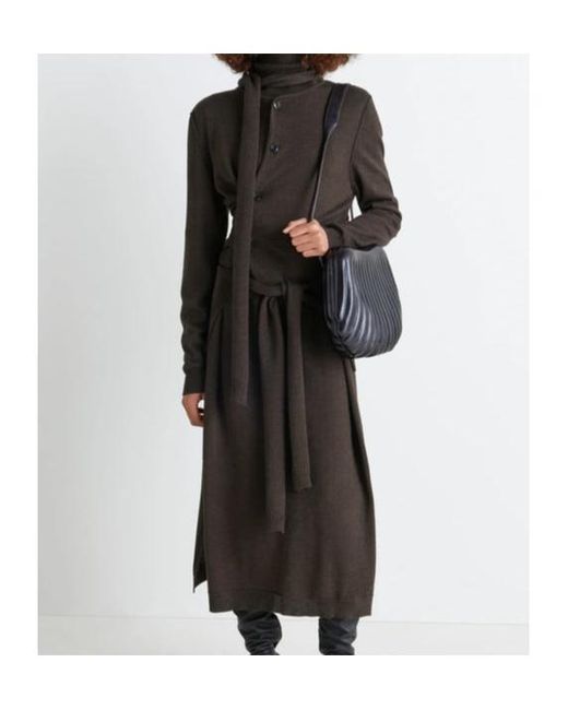 Lemaire Black Scarf Detailed Buttoned Knitted Cardigan