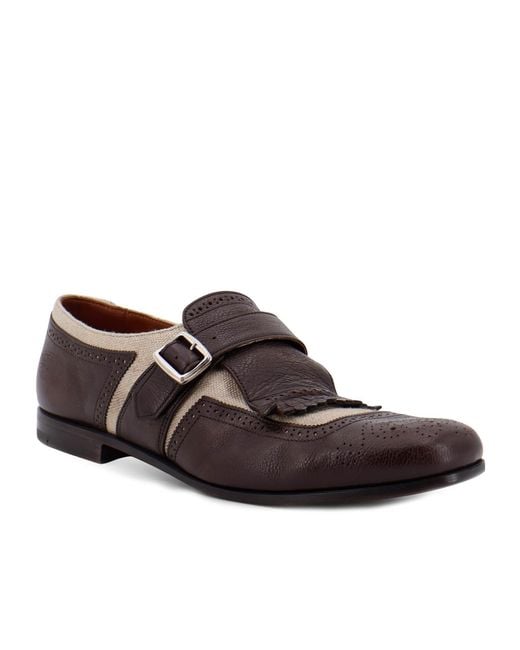 Church's Brown Buckle-Detailed Panelled Loafers for men