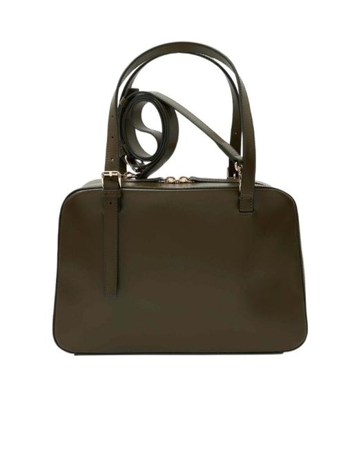 A.P.C. Green Structured Leather Shoulder Bag