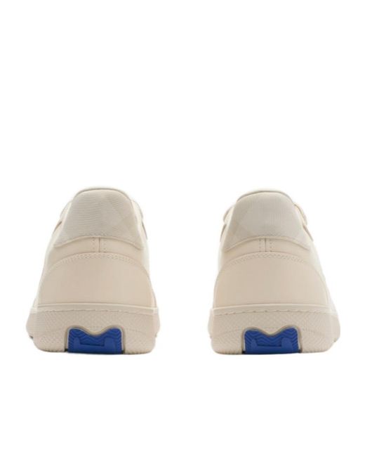 Burberry Natural Checked Lace-Up Sneakers
